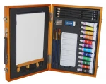 25-piece Deluxe oil painting & drawing Wooden Case portable gift art set