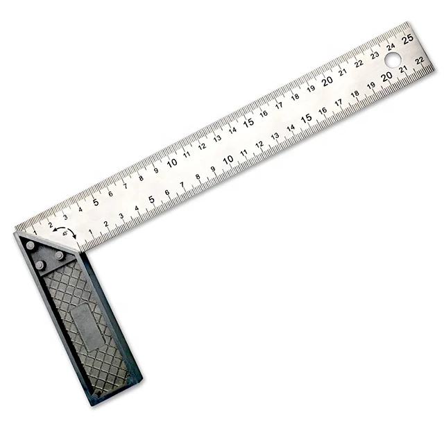 250MM/10Inch Steel Try Square/Tri Square Ruler with ZInc Handle