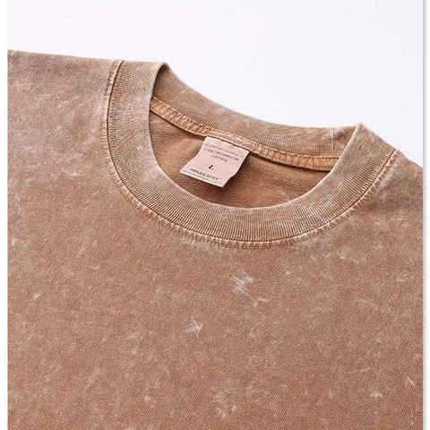 260 GSM Instock Fried Snowflake Heavy T shirt, Oversized Acid Wash Men Summer Tshirt