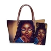 2pcs Handbags Set for Women Black Art African American Girls Printing Beach Bags Ladies Hand Bag&amp;Purse Females Totes