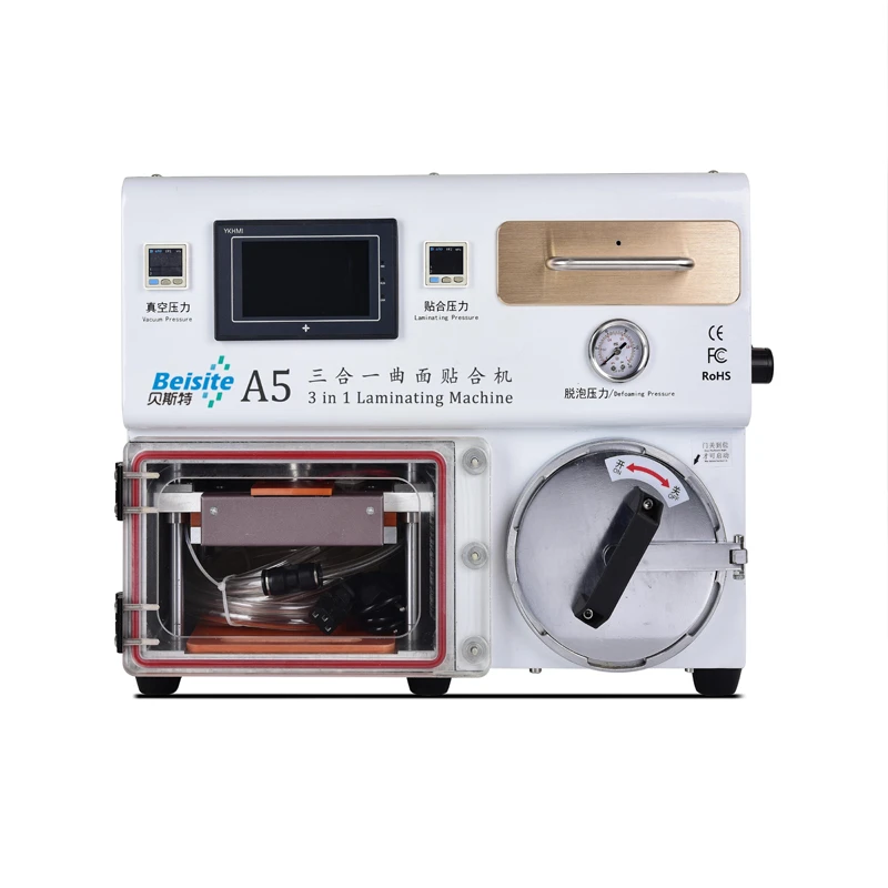 3 in 1 A5 lcd repair machine Vaccum Laminator For Flat and Curved ,with Debubbler and UV lamp