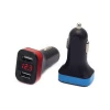 3.1 Amp Dual USB Car Charger Adapter with LCD Screen Display for Apple & Android Devices - Black