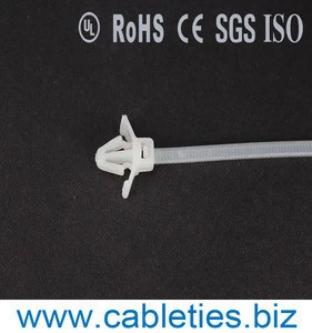 3*100mm white and black TS 16949 Auto Industry accessories push mounted nylon cable ties
