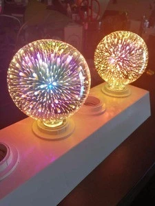3D LED Fireworks light Bulb 110-220V 3D lamp Vintage Atmosphere Decorative Christmas Holiday light A60 ST64 G80 G95 G125
