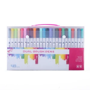 48 Watercolor Brush Pen arquitetura manga drawing calligraphy pen sets fineliner Art supplies dual tip brush pen