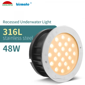 48W Recessed install  IP68 replace hologan led swimming pool lights floatingSS316L LED underwater lights