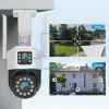 4K 6MP 4G Wifi PTZ Outdoor Dual Screens Human Detection Dual Lenses Security Protection IP Camera Audio iCSee App