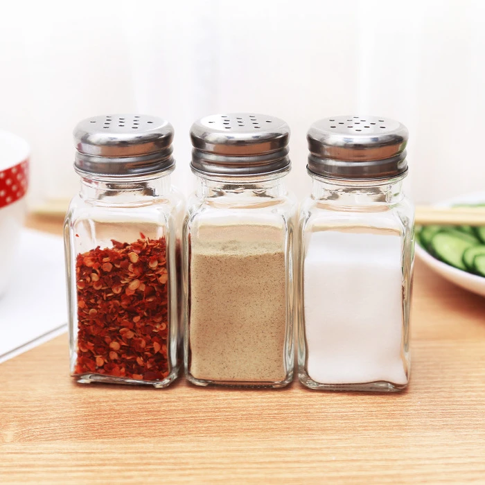 4oz kitchen storage container seasoning square condiment set spice jar
