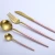 Import 4pcs Amazon hot sellgold plated korean Titanium spoon and chopstick fork stainless steel flatware from China