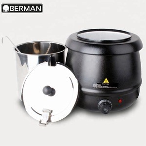 5 star hotel kitchen equipment guangzhou high quality black 10L electric stainless steel soup tureen