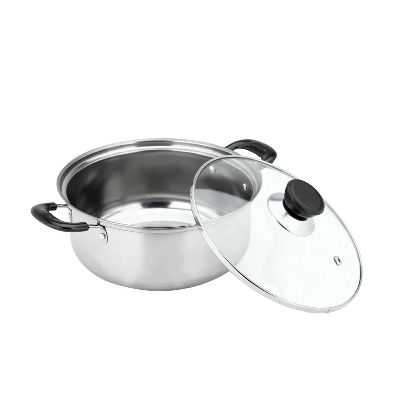 5pcs cooking pot stainless steel saucepan with glass lid