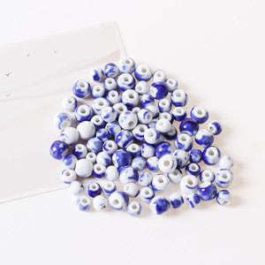 6-12mm Chinese blue and white porcelain ceramic beads Bracelet necklace bead accessory