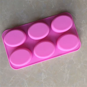 6 Cavity Silicone Oval Shape Soap Molds DIY Handmade Tools