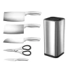 6-piece stainless steel kitchen knife with stainless steel knife holder
