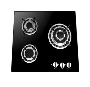 60cm 3 Burner Black Tempered Glass High Quality Safety Device Gas Cooktop