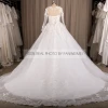 7251#100% Real Photos Illusion O-Neck Lace Long Sleeve Applique Sequined Princess Ball Gown Wedding Quinceanera Dresses
