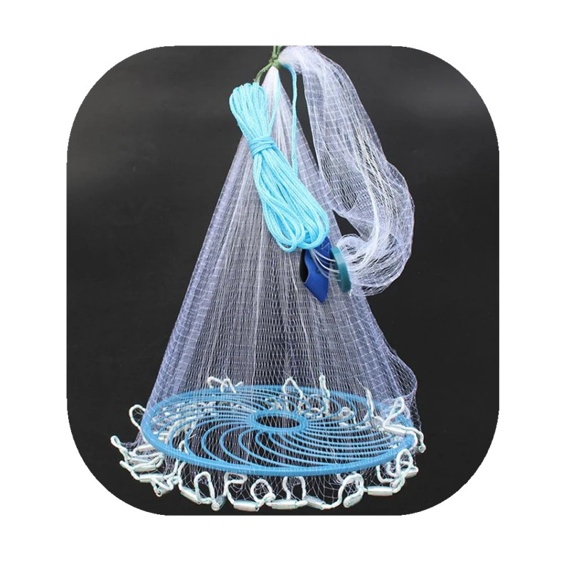 8 ft lead olive monofilament fishing net Frisbee cast net Magic fishing net