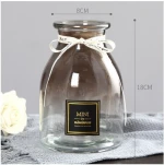 8cm caliber crystal gray empty home decoration dried flower glass vases
