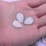 8x13mm 16x30mm Glitter Resin Crystal Stones Flatback Crystal AB Drop Rhinestones