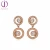 Import 925 Sterling Silver matte gold earrings mother of pearl earrings from China