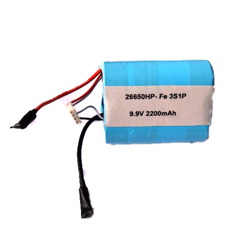 9.9v 2200mah 26650 3s lifepo4 li-ion battery pack