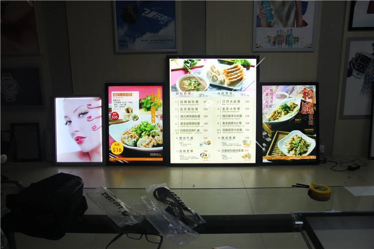 9ICESigns   A2  wholesale illuminated wall mounted light panel photo picture display sign backlight led acrylic frame