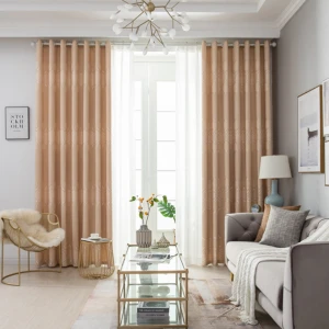 A Curtain jacquard fabric curtains and drapes with blackout cream house curtain