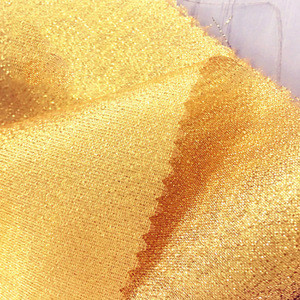 Accept Professional Custom Golden Shiny Metallic Organza Tissue Fabric
