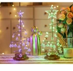 Acrylic Crystal Christmas Tree Ornament Luminous Desktop Decorative Lighting Creative Small Gifts for Children