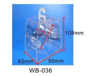 Acrylic transparent custom outer packing watch boxes with hook