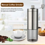 Adjustable Coffee Grinder Whole Bean Burr Coffee Grinder with Telescopic Handle Manual Coffee Grinder Stainless Steel