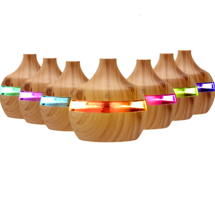 Air Explosion Colorful Wood Grain Aroma Machine humidifier, portable car home USB sound wave nebulizer large capacity
