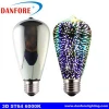 Aliexpress hot selling Fancy LED Lamp Colorful 3.5W ST64 3D Fireworks Bulb