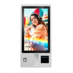 All in one PC 32inch wall mounted 10 points touch self ordering service payment kiosk