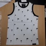 All over design black piping white boys summer vest