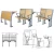 Import Aluminum Alloy School Furniture Arm Chair  With Writing Board from China