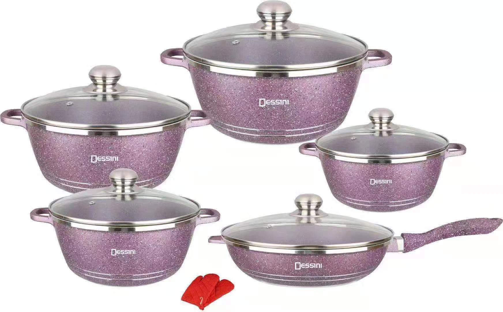 Aluminum forged marble non stick coating cookware sets