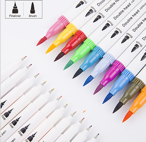 Amazon 80 colors dual tips brush pens with fineliner coloring books art sketching water color brush marker
