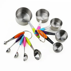 Amazon Hot Sale 10Pieces Stainless Steel Measuring Cup and Spoon Set For Baking
