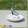 Animal craft ceramic decoration, ceramic jewelry display tray, ring ceramic jewelry holder