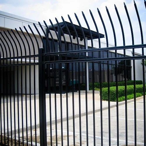 Anti-Theft Bending Top Powder Coated High Quality Steel Fence Metal Fencing Panels Galvanized Steel Fence Panels