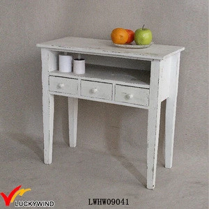 Buy Antique White Wood Console Table With 2 Drawers from Luckywind ...
