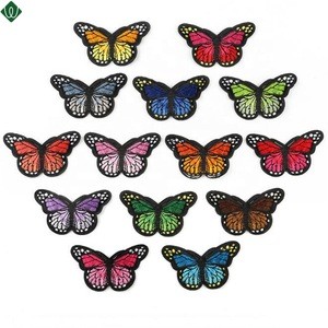 Apparel Garment Accessories Patches Colorful Butterfly Patch Embroidery Hat Patches For Clothing Applique
