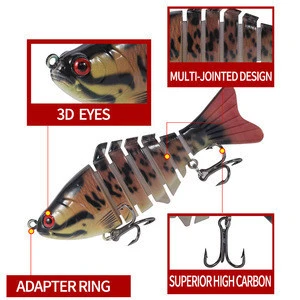 Artificial 10cm Bass Fish Swimbait, 6 Segmented Multi Jointed Hard Fishing Lures