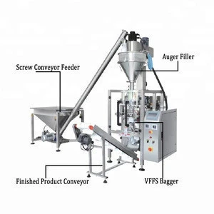Automatic Vertical Form Fill Seal VFFS Dry Flour Milk Powder Auger Filling Sachet Packing Packaging Machine