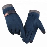 Autumn Winter Suede Mens Touch Screen Gloves Velvet Warm Outdoor Sports Gloves