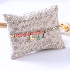 Badu Crystal Beads Bracelet for Women Charms Bracelet Beaded Pink Stone Fashion Jewelry Female Holiday Accessories