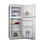 (BCD-138)138L double door fridge and freezer top freezer , foaming door small refrigerator with lock