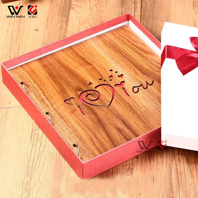Best Fashion Natural Wood Handmade Photo Album DIY Protect Pictures