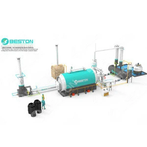 BESTON Used Tire Recycling Pyrolysis To Fuel Oil Waste Tire Oil Pyrolysis Machine